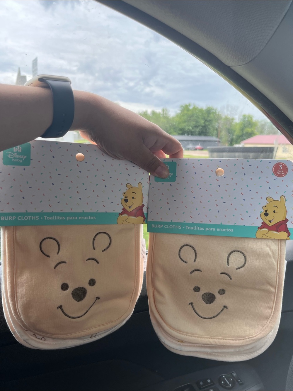 Disney Winnie the Pooh Beige Burp Cloths - 2-Pack